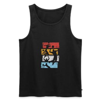 Vintage Retro Volleyball Sport Team Play Gift - Men's Premium Organic Tank Top - black - Front - Michal (187cm)