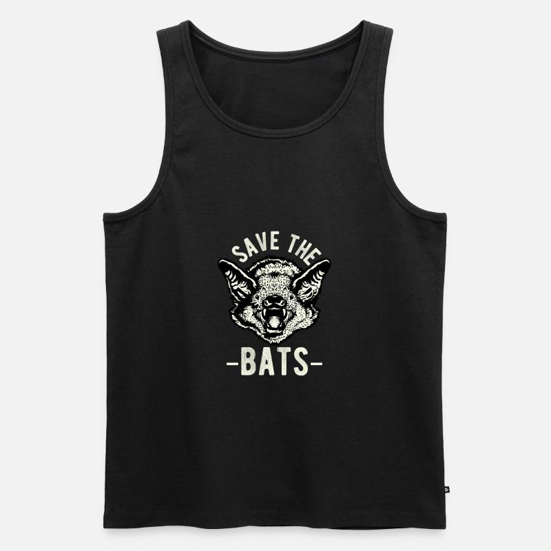 Save The Bats Tier Geschenkidee - Männer Premium Bio Tank Top - Schwarz