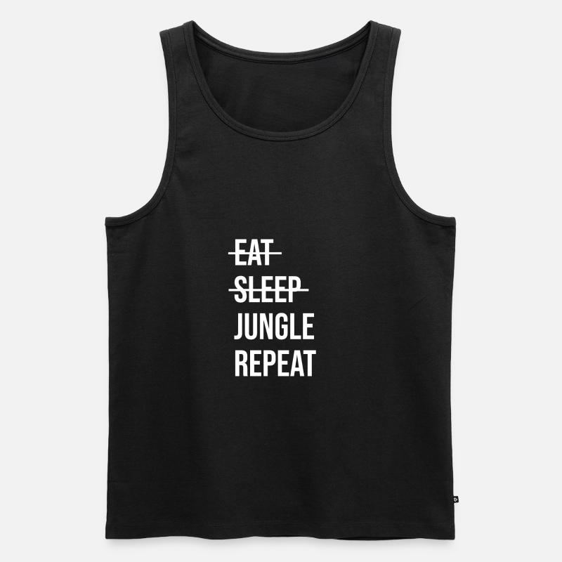 Eat Sleep Jungle Repeat - Männer Premium Bio Tank Top - Schwarz