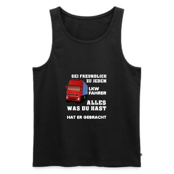 truck driver - Men's Premium Organic Tank Top - black - Front - Michal (187cm)