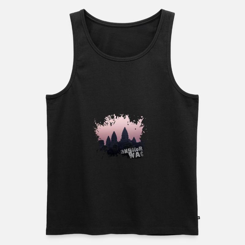 Angkor Wat - Männer Premium Bio Tank Top - Schwarz