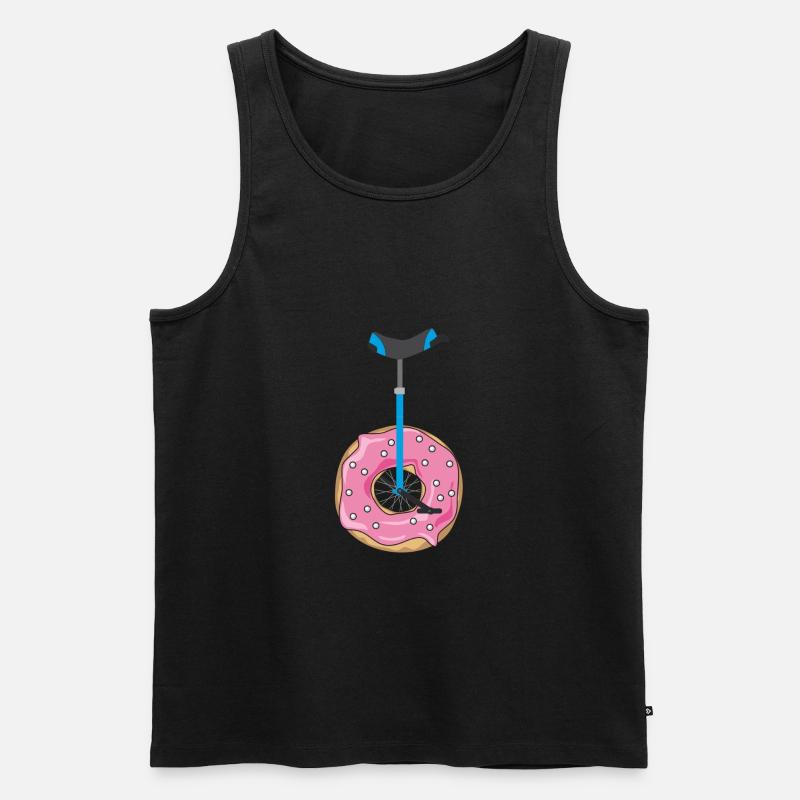 Donut Einrad - Männer Premium Bio Tank Top - Schwarz