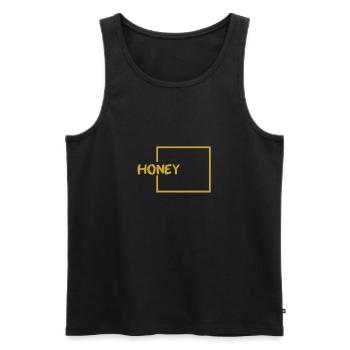 HONEY - Männer Premium Bio Tank Top - Schwarz - Vorne - AI Model Male 178 light (178cm)