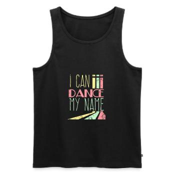 Je peux danser mon nom - Débardeur bio Premium Homme - noir - Devant - Michal (187cm)