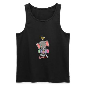 Éléphant - Éléphants - Pâques - Joyeuses Pâques - Débardeur bio Premium Homme - noir - Devant - Michal (187cm)