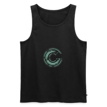Hobby, photography, photographer, camera, gift - Men's Premium Organic Tank Top - black - Front - AI Model Male 178 light (178cm)