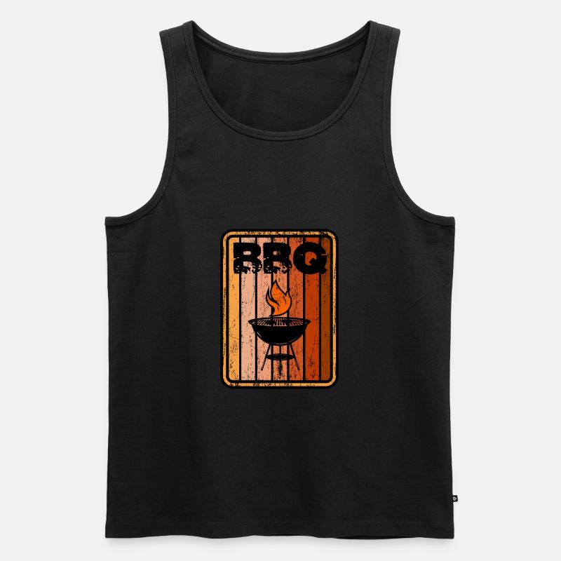 BBQ Schild - Männer Premium Bio Tank Top - Schwarz
