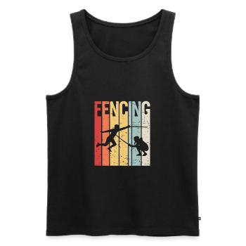 Fencing - Fecht - Shirt - Männer Premium Bio Tank Top - Schwarz - Vorne - AI Model Male 178 light (178cm)