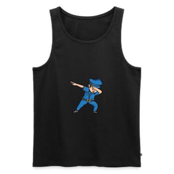 Cadeau drôle de police Dabbing Policeman Dab - Débardeur bio Premium Homme - noir - Devant - AI Model Male 178 light (178cm)