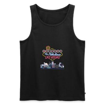 Skyline Las Vegas - Men's Premium Organic Tank Top - black - Front - AI Model Male 178 light (178cm)