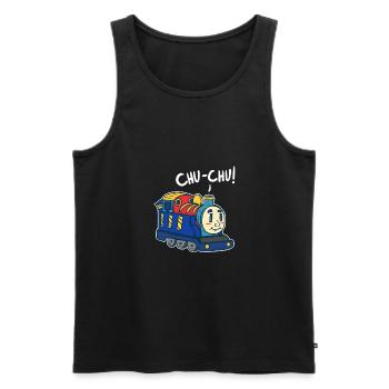 Train - Men's Premium Organic Tank Top - black - Front - Michal (187cm)