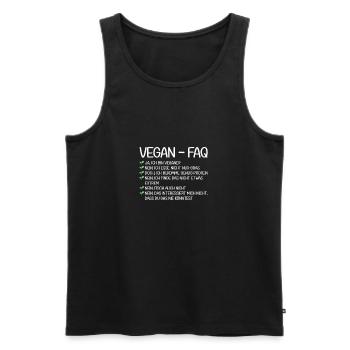 FAQ vegan | La plupart des questions posées, le véganisme - Débardeur bio Premium Homme - noir - Devant - Michal (187cm)