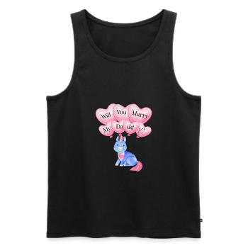 Enfants veux-tu épouser la conception de mon papa - Mariage - Débardeur bio Premium Homme - noir - Devant - Michal (187cm)