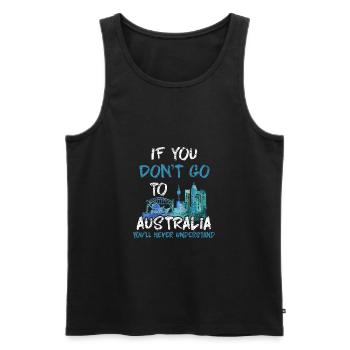 Australie - Débardeur bio Premium Homme - noir - Devant - AI Model Male 178 light (178cm)