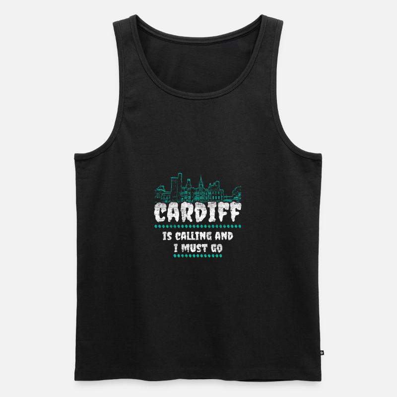 Cardiff - Männer Premium Bio Tank Top - Schwarz