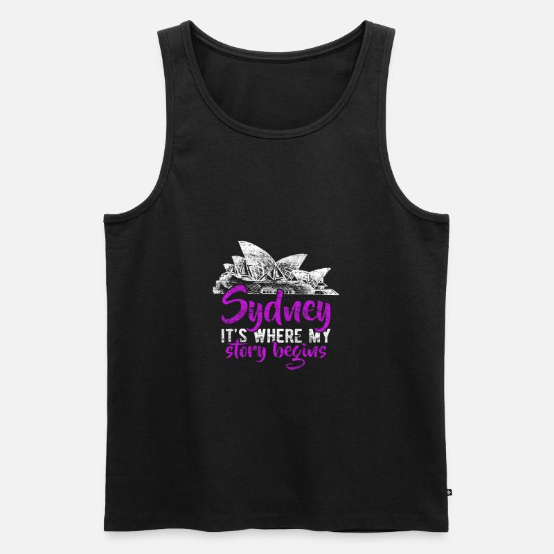 Sydney - Männer Premium Bio Tank Top - Schwarz