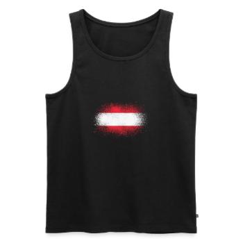 Austria Grunge Austrian Flag Gift - Men's Premium Organic Tank Top - black - Front - AI Model Male 178 light (178cm)