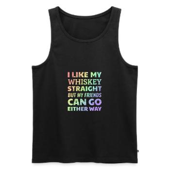 T-shirt de soutien de lesbiennes gaies LGBTQ + - Débardeur bio Premium Homme - noir - Devant - AI Model Male 178 light (178cm)