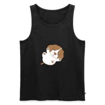 Beagle - Beagles - Pfoten - Welpe - Männer Premium Bio Tank Top - Schwarz - Vorne - AI Model Male 178 light (178cm)