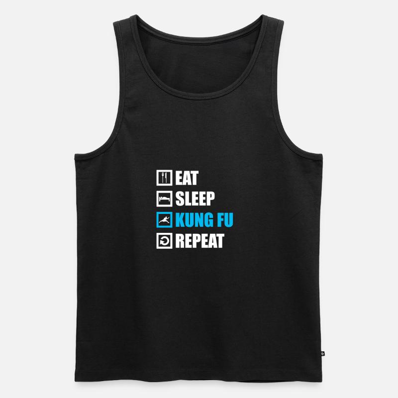 Kung Fu - Männer Premium Bio Tank Top - Schwarz