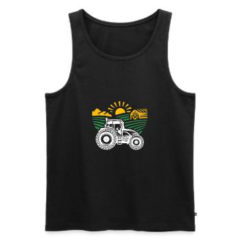 Traktor Landwirtschaft Bauer Geschenk · Traktor - Männer Premium Bio Tank Top - Schwarz - Vorne - Michal (187cm)