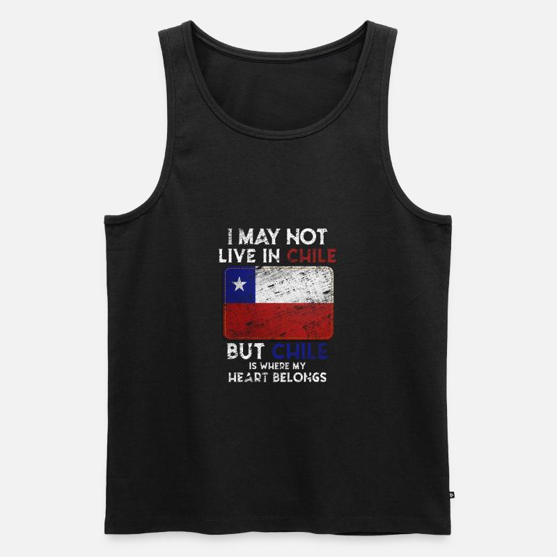 Chile - Männer Premium Bio Tank Top - Schwarz