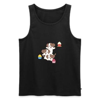 Jack Russel - Terrier - Kuchen - Cupcake - Männer Premium Bio Tank Top - Schwarz - Vorne - Michal (187cm)