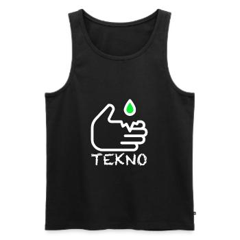 Tekno Acid Soundsystem Tribal 23 Free Party Tekno - Männer Premium Bio Tank Top - Schwarz - Vorne - AI Model Male 178 light (178cm)