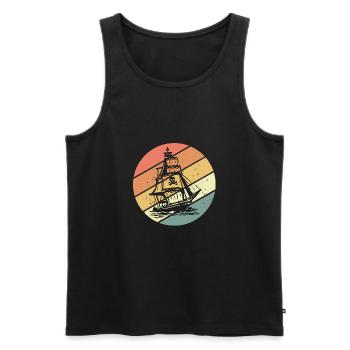 pirate - Débardeur bio Premium Homme - noir - Devant - Michal (187cm)
