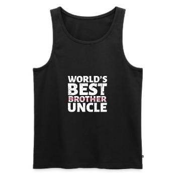 Weltbester Onkel Design Bruder befördert Geschenk - Männer Premium Bio Tank Top - Schwarz - Vorne - Michal (187cm)