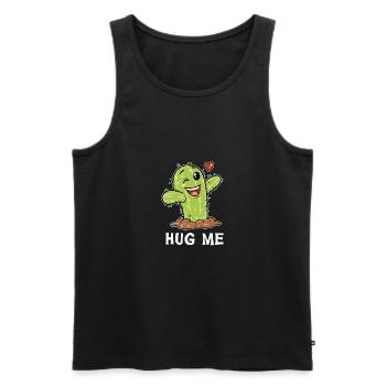 Cactus gratuit Hug Prickly Cacti Hug Me - Débardeur bio Premium Homme - noir - Devant - AI Model Male 178 light (178cm)