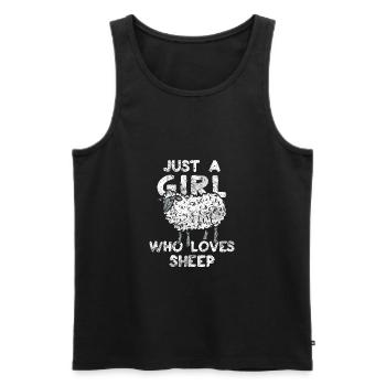 Sheep - Men's Premium Organic Tank Top - black - Front - AI Model Male 178 light (178cm)