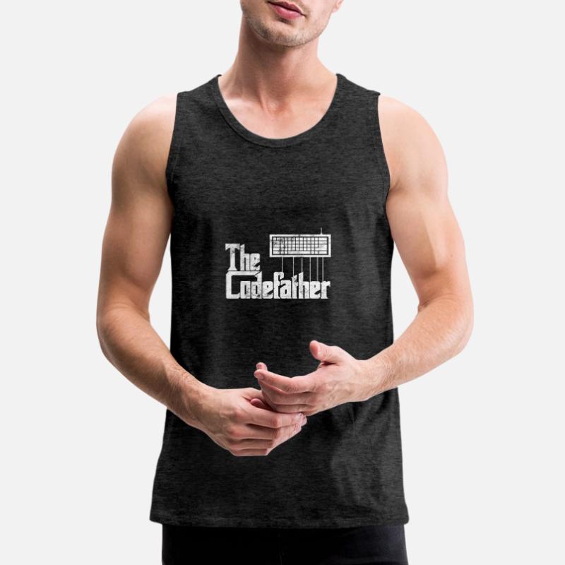 Funny programmer design The Codefather graphic Men's Premium Organic Tank Top