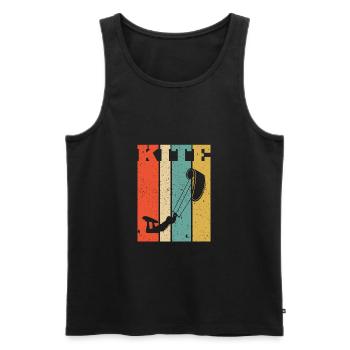 Retro Kitesurf Kitesurfing Kitesurfer - Débardeur bio Premium Homme - noir - Devant - Michal (187cm)