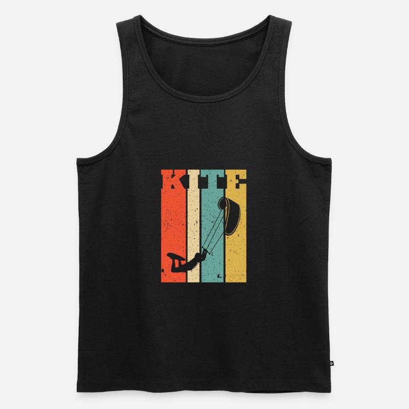 Retro Kitesurf Kitesurfing Kitesurfer - Männer Premium Bio Tank Top - Schwarz