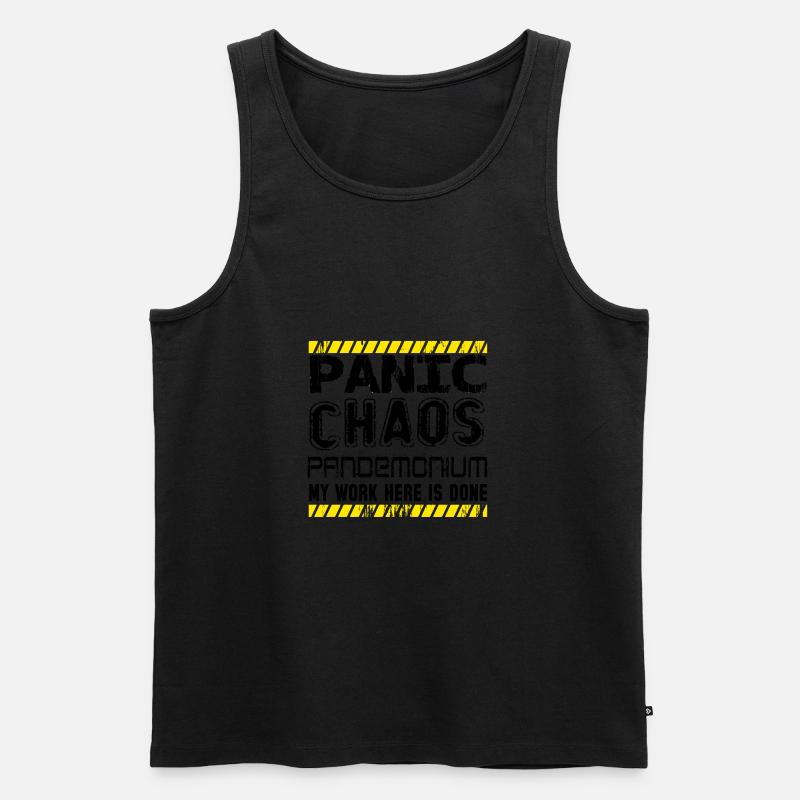 panic chaos - Männer Premium Bio Tank Top - Schwarz