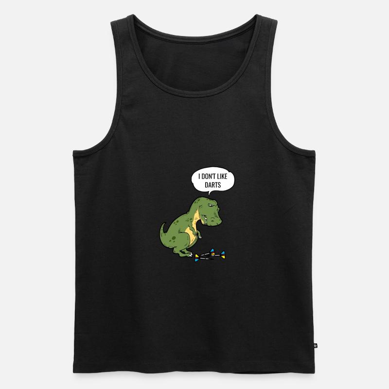 Darts T-Rex Dinosaur Dartboard Pun - Männer Premium Bio Tank Top - Schwarz