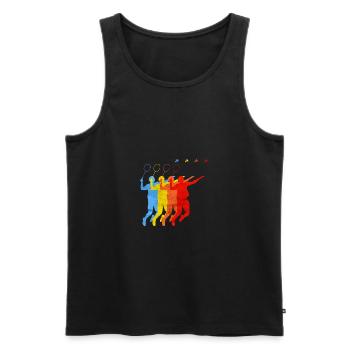 BADMINTON Federball T-Shirt Retro Vintage - Men's Premium Organic Tank Top - black - Front - Michal (187cm)