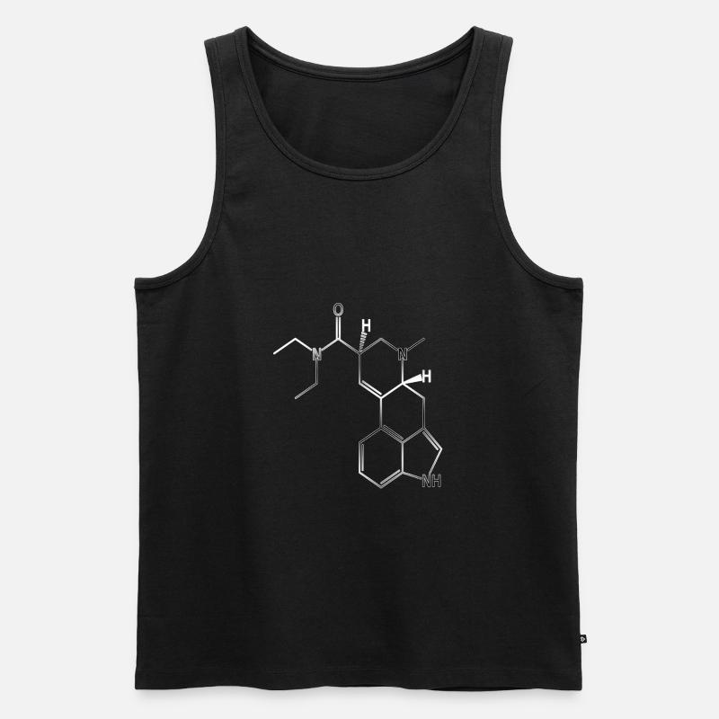 Molécule de formule structurelle LSD A. Hofmann Bicycle Day - Débardeur bio Premium Homme - noir
