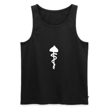 Mushroom snake, drug hallucination DMT enlightenment - Men's Premium Organic Tank Top - black - Front - AI Model Male 178 light (178cm)