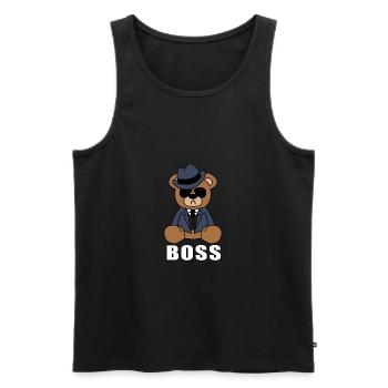 Bär - Männer Premium Bio Tank Top - Schwarz - Vorne - AI Model Male 178 light (178cm)
