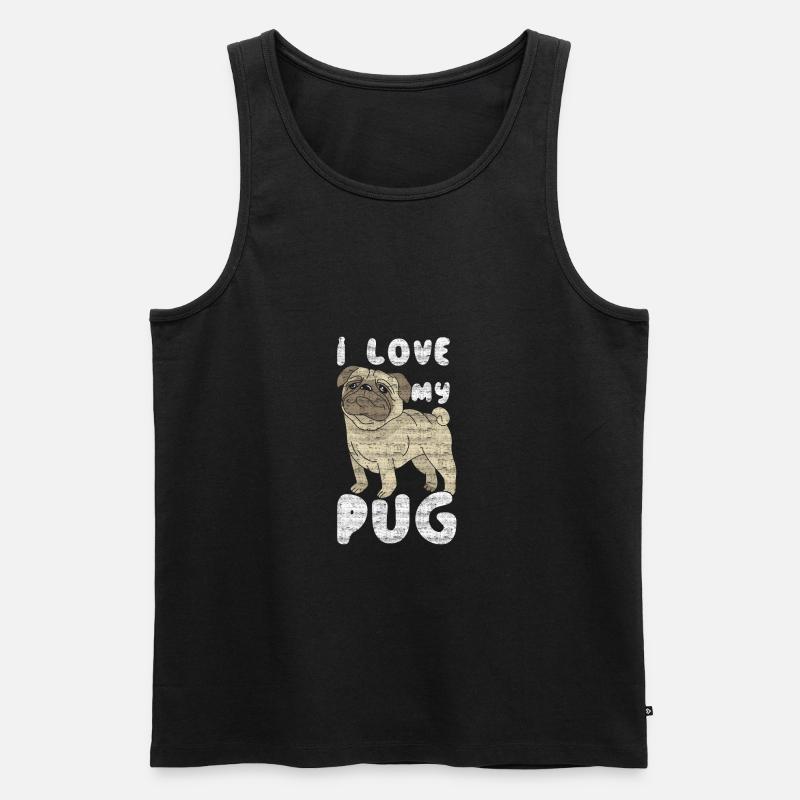 Mops - Männer Premium Bio Tank Top - Schwarz