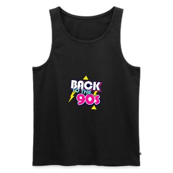 90 - Men's Premium Organic Tank Top - black - Front - AI Model Male 178 light (178cm)