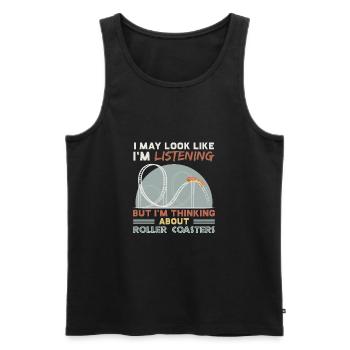 Lustige Achterbahn Fan Geschenk Grafik Roller - Männer Premium Bio Tank Top - Schwarz - Vorne - Michal (187cm)