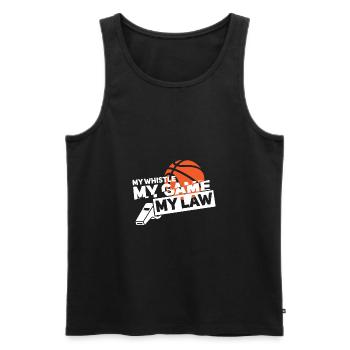 Basketball Referee Gift | ref - Men's Premium Organic Tank Top - black - Front - AI Model Male 178 light (178cm)
