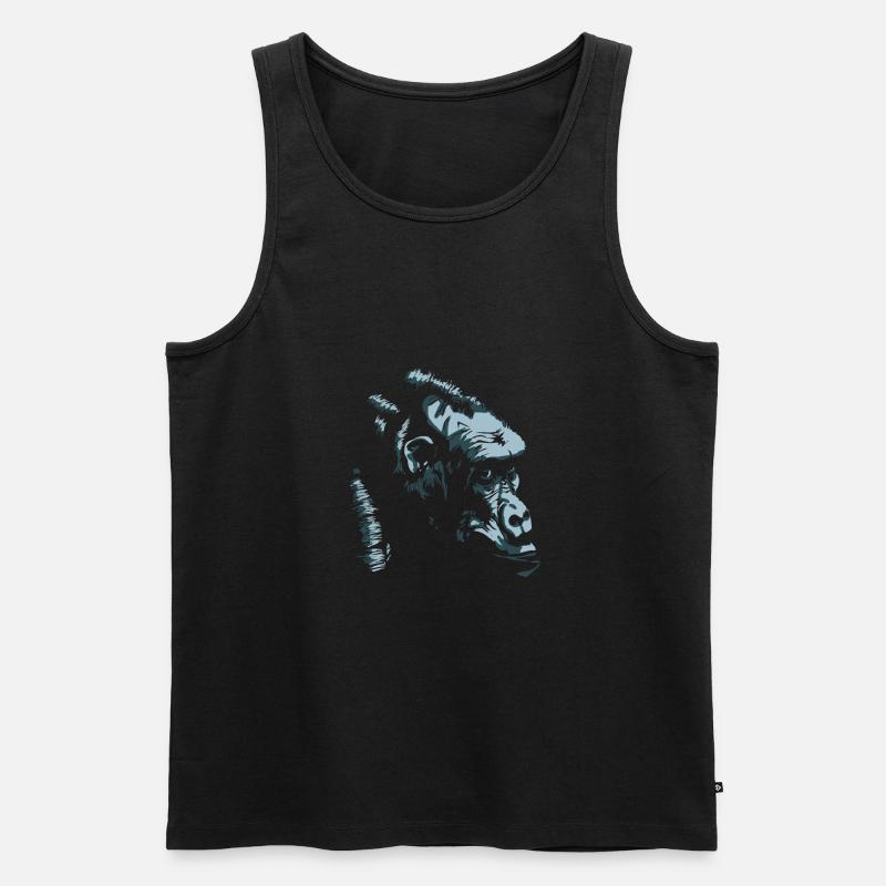 Gorilla - Männer Premium Bio Tank Top - Schwarz