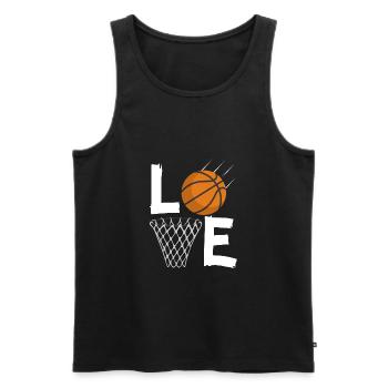 Femmes filles aiment le tee-shirt de basket-ball | Produit BBall - Débardeur bio Premium Homme - noir - Devant - Michal (187cm)