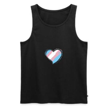 Transgender-Herz-Geschenk, LGBT-Stolz - Männer Premium Bio Tank Top - Schwarz - Vorne - Michal (187cm)