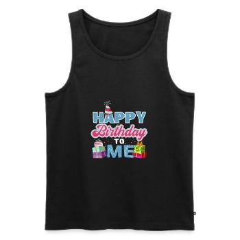 Happy Birthday To me product, Birthday design, - Men's Premium Organic Tank Top - black - Front - AI Model Male 178 light (178cm)