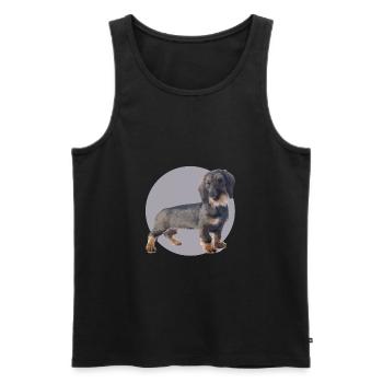 Dackel Welpen - Männer Premium Bio Tank Top - Schwarz - Vorne - AI Model Male 178 light (178cm)